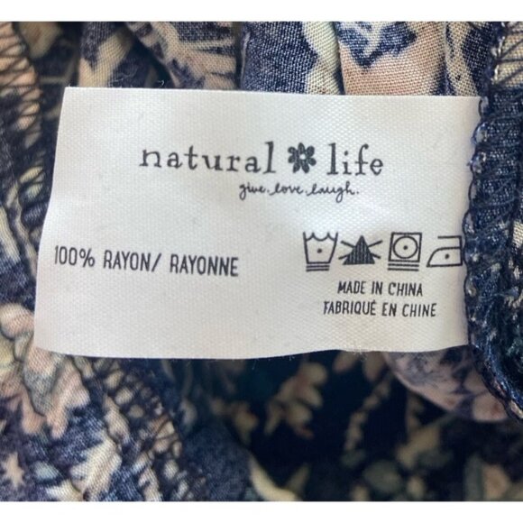 NWT Natural Life Dress Rayon Navy Blue Pink Floral Size Medium M New - Picture 5 of 5